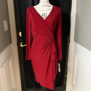 LAUREN RALPH LAUREN RED HOLIDAY DRESS, NWT, SIZE 8